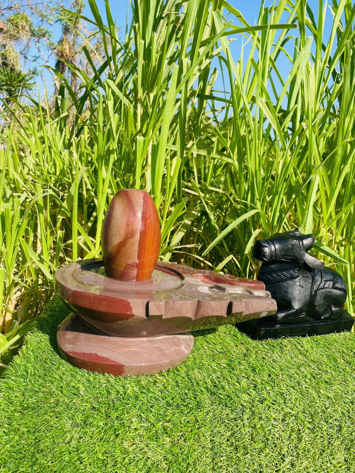 Premium 6 Inch Narmadeshwar Shivling with 12 Inch Jaladhari & 6 Inch Nandi Ji