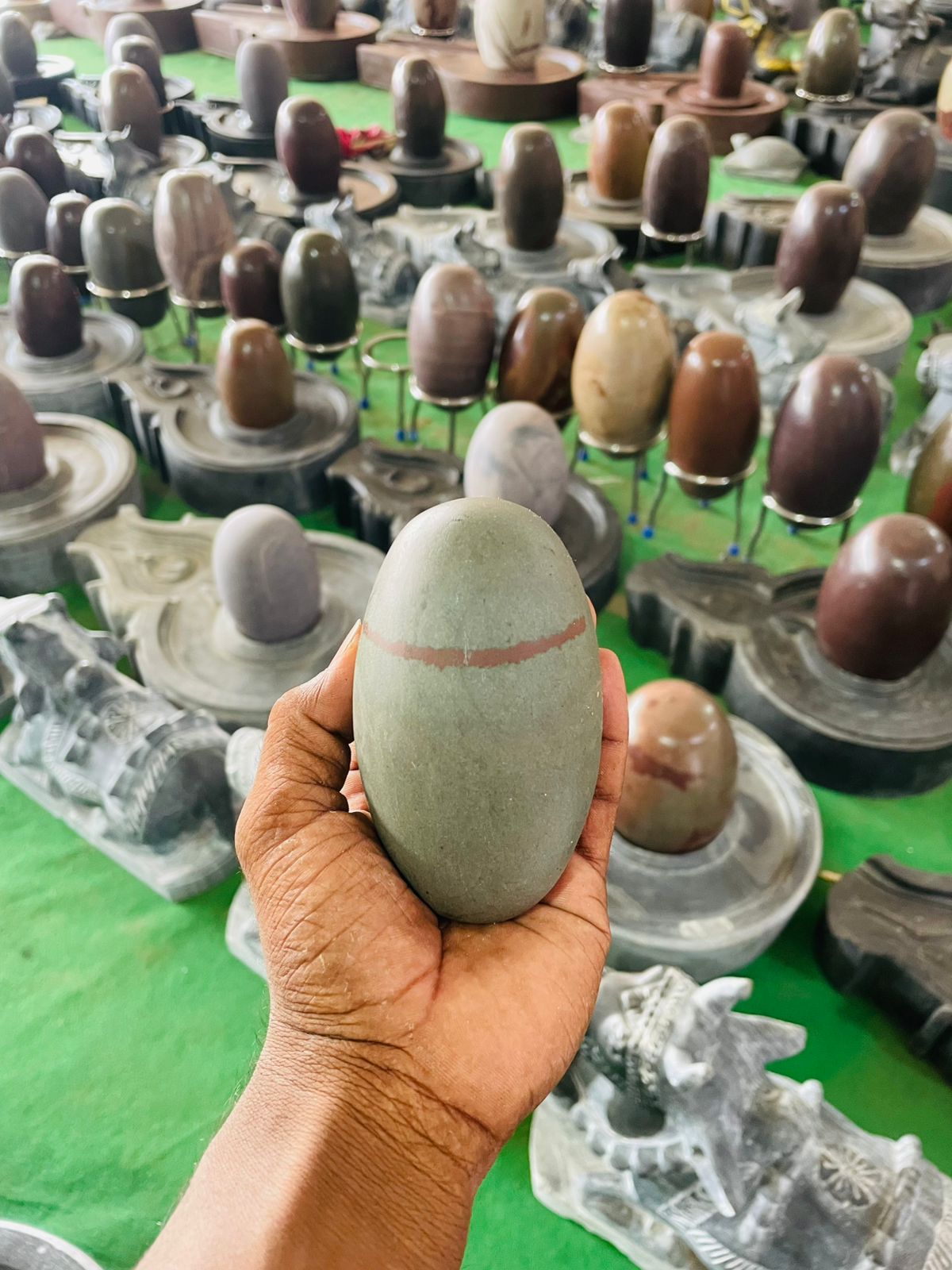 Sacred Narmada Stone Shivling – 6 Inch