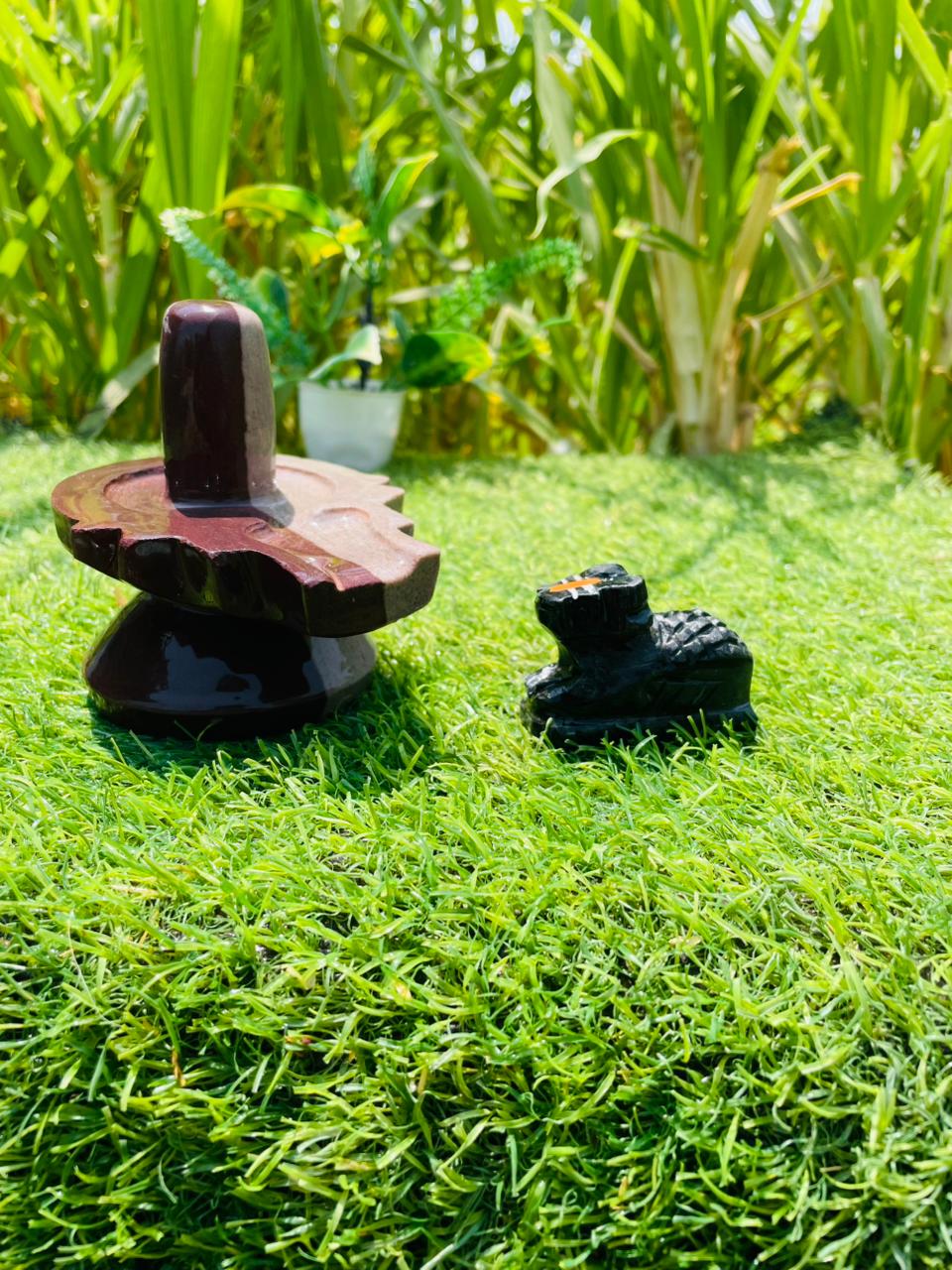 2 Inch Premium Narmadeshwar Shivling with Sacred Nandi