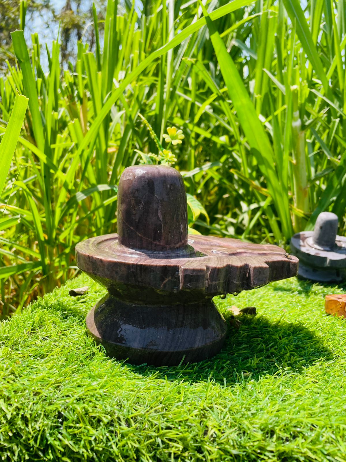 3 Inch Premium Black Narmadeshwar Shivling with 6 Inch Designer Jaladhari