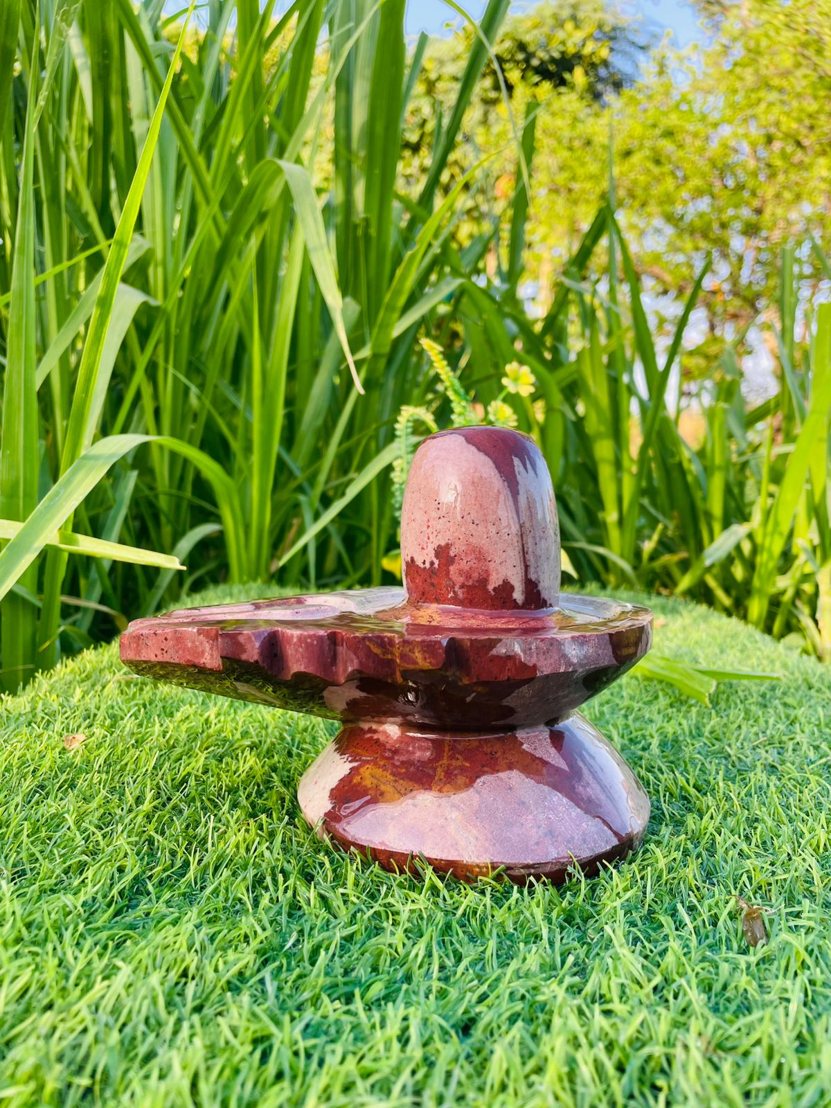 4 Inch Designer Narmadeshwar Shivling with 8 Inch Artistic Jaladhari – Premium Marble Finish